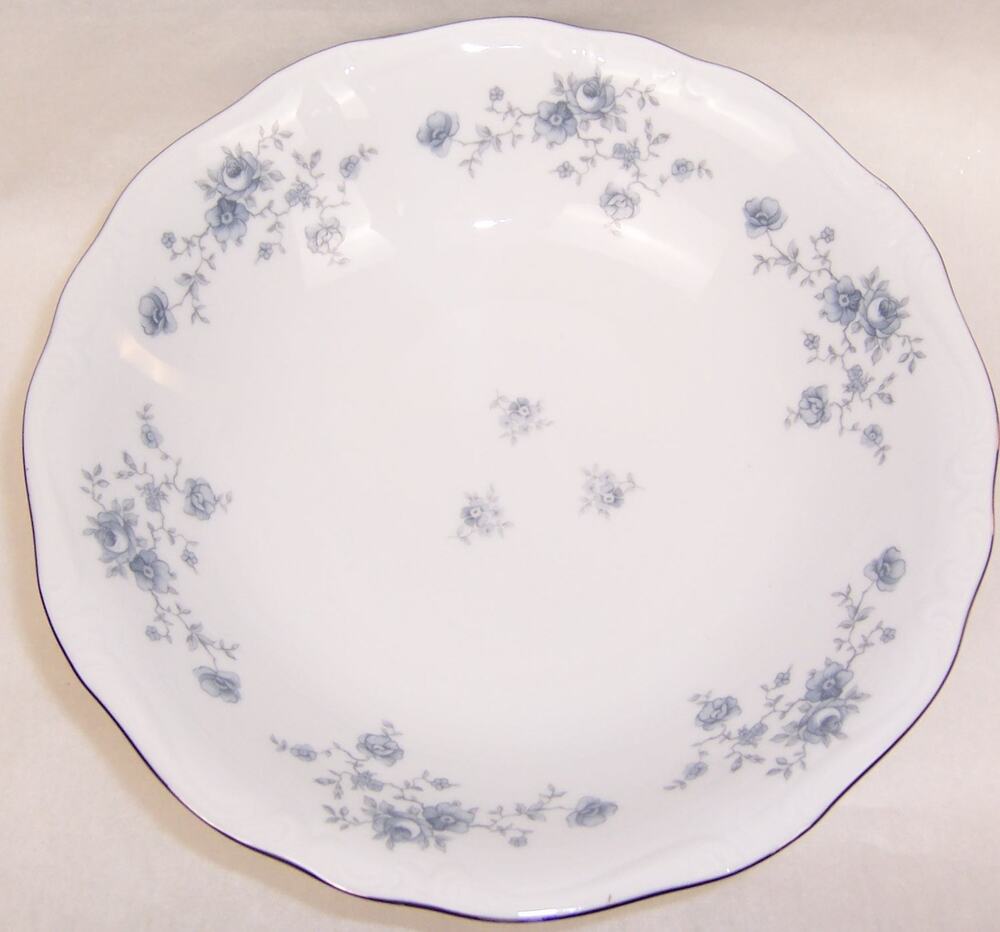 Vintage Johann Haviland Blue Garland Bavarian Porcelain Coupe Soup Bowl 7.5 Inch